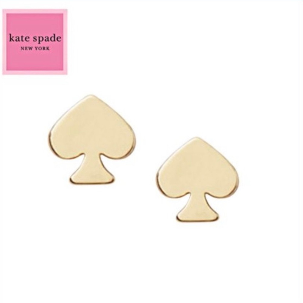 New KATE SPADE Women’s Signature Spade Gold Tone Stud Earrings Authentic - Picture 3 of 10